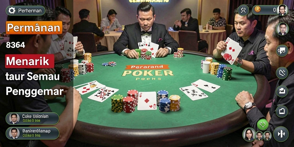 Tampilan gameplay Poker yang mengasyikkan di 8364.