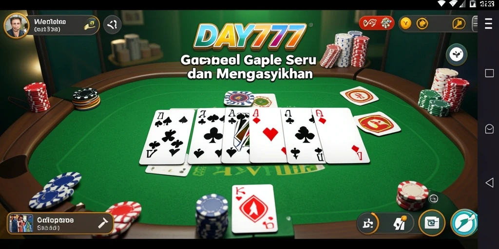 Screenshot gameplay DAY777 menampilkan serunya bermain Gaple.