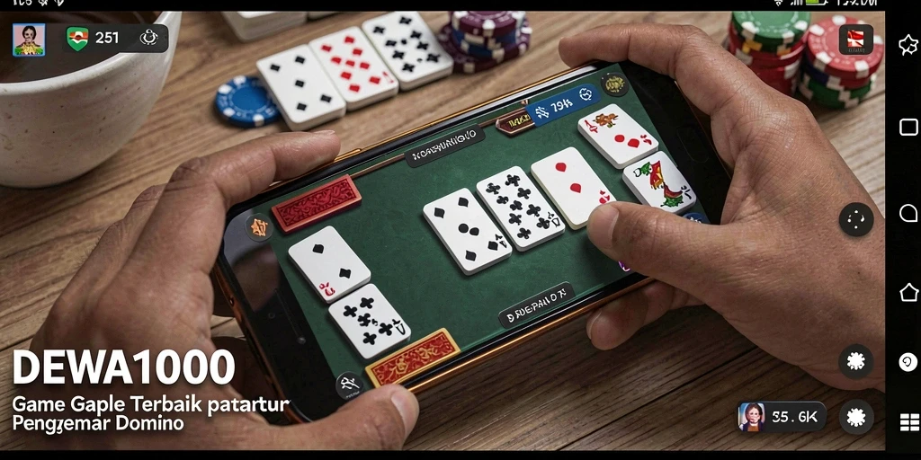Tampilan gameplay seru DEWA1000 dalam permainan Gaple.
