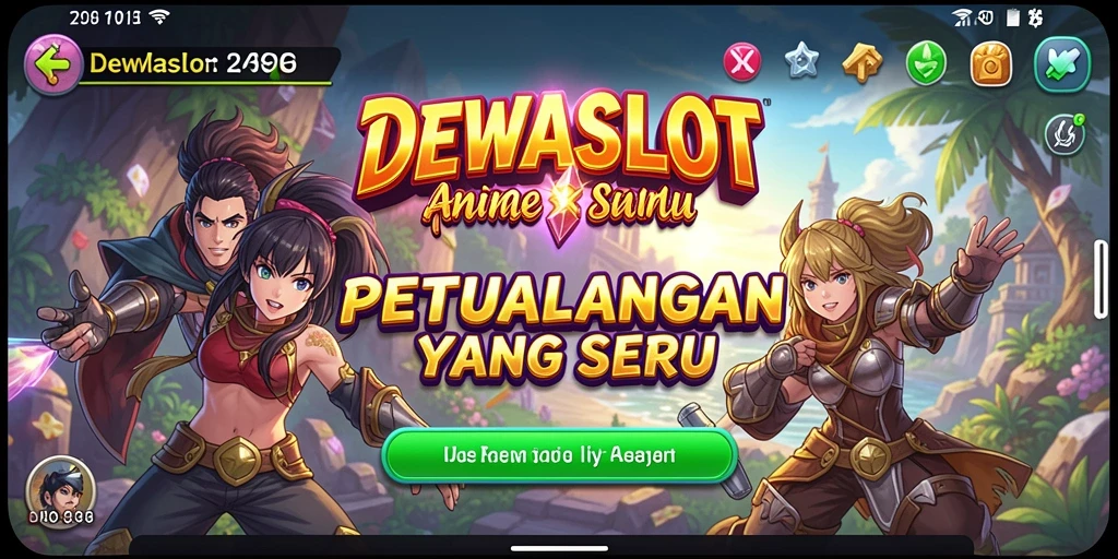 Tampilan gameplay penuh warna DEWASLOT dengan karakter Anime yang menarik.