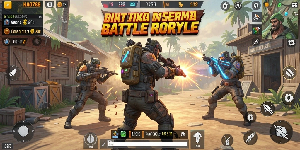 Tampilan gameplay seru HAO788 di arena Battle Royale.