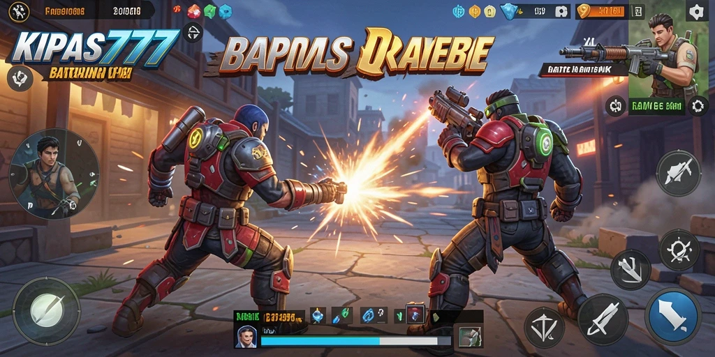 Tampilan gameplay KIPAS777 yang mendebarkan dalam arena Battle Royale.