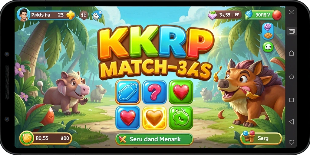 Tampilan gameplay KKRP yang penuh warna dan seru.
