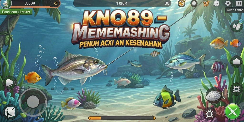 Tampilan gameplay KNO89 yang menarik saat memancing di danau.
