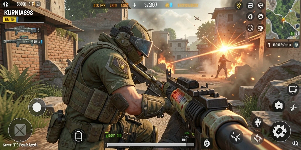 Tangkapan layar menampilkan aksi intens dalam gameplay KURNIA898.