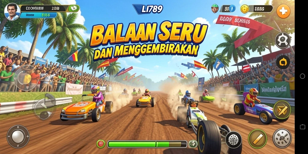 Gameplay LI789 yang seru dalam balapan cepat.