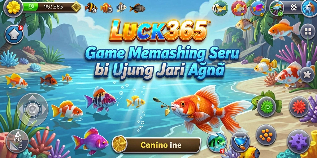 Tampilan gameplay LUCK365 yang seru saat menangkap ikan di lautan.