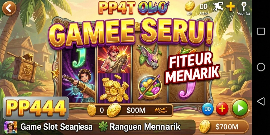 Screenshot gameplay PP444 menampilkan keseruan permainan Slot yang memikat.