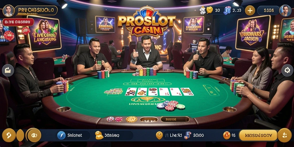 Tampilan gameplay yang seru dalam aplikasi Live Casino PROSLOT.