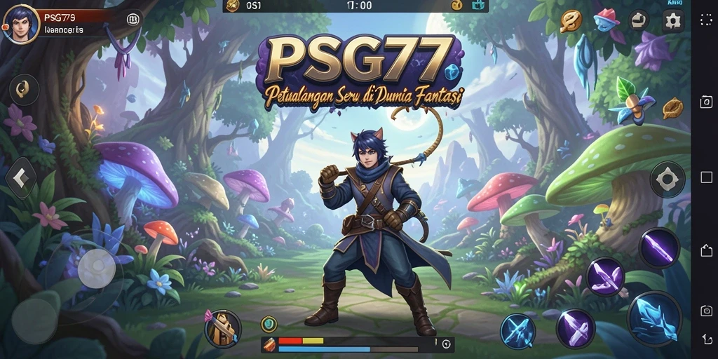 Screenshot gameplay PSG77 menampilkan petualangan seru di dunia fantastis.