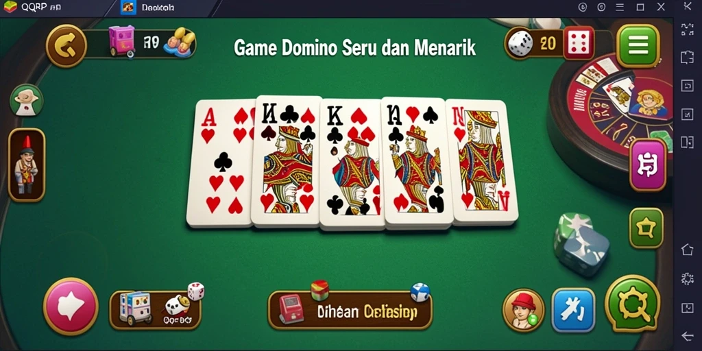 Tampilan gameplay QQRP dengan suasana seru permainan domino.