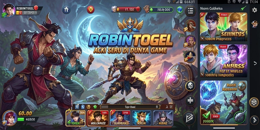 Tampilan aksi seru dalam permainan ROBINTOGEL.