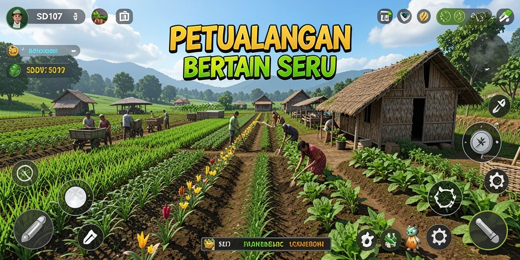 Tampilan gameplay SD107 yang menakjubkan di lahan pertanian.