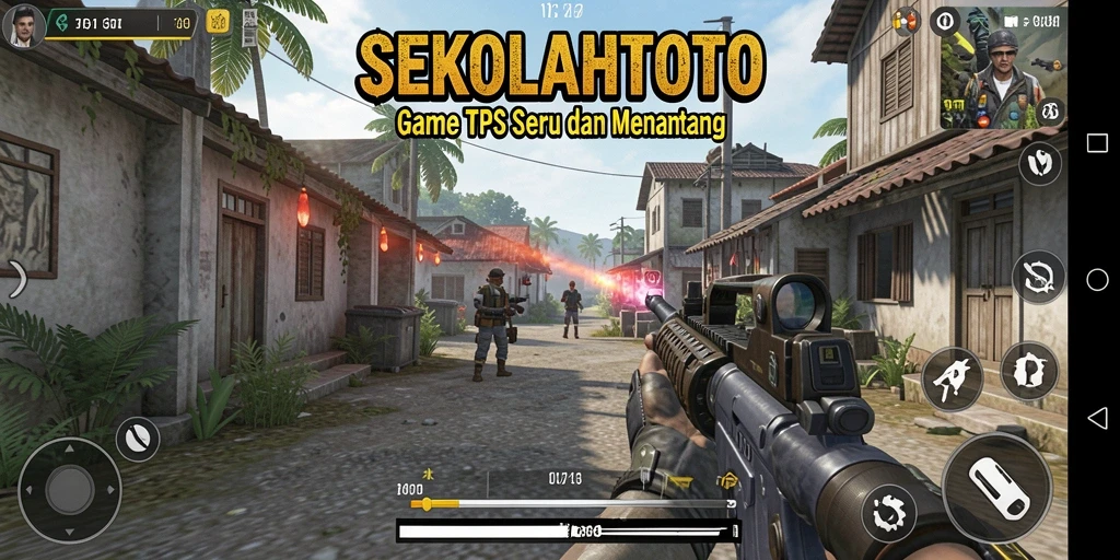 Tampilan gameplay seru di SEKOLAHTOTO dengan aksi TPS yang mendebarkan.
