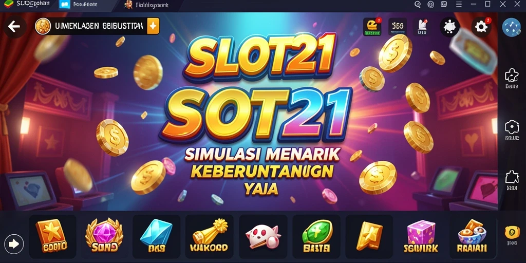 Tampilan gameplay SLOT21 yang menarik dengan mesin slot beragam.
