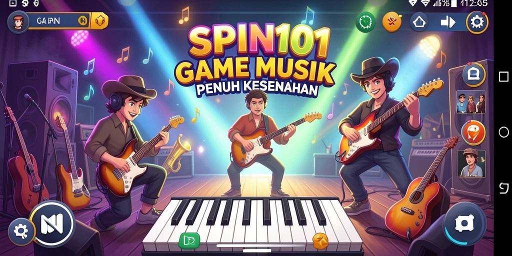 Tampilan gameplay SPIN101 yang menarik dengan musik yang mengalun.