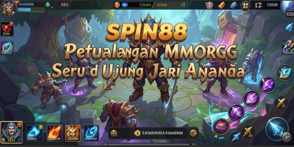 Tangkapan layar gameplay SPIN88 yang menggambarkan pertempuran epik dan petualangan seru.