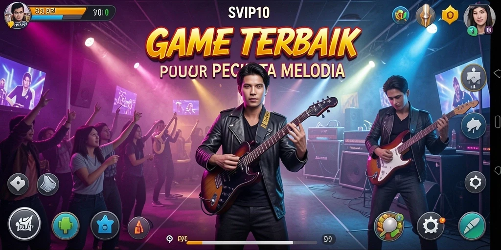 Screenshot menunjukkan pemain mengikuti ritme lagu dengan antarmuka yang menarik.