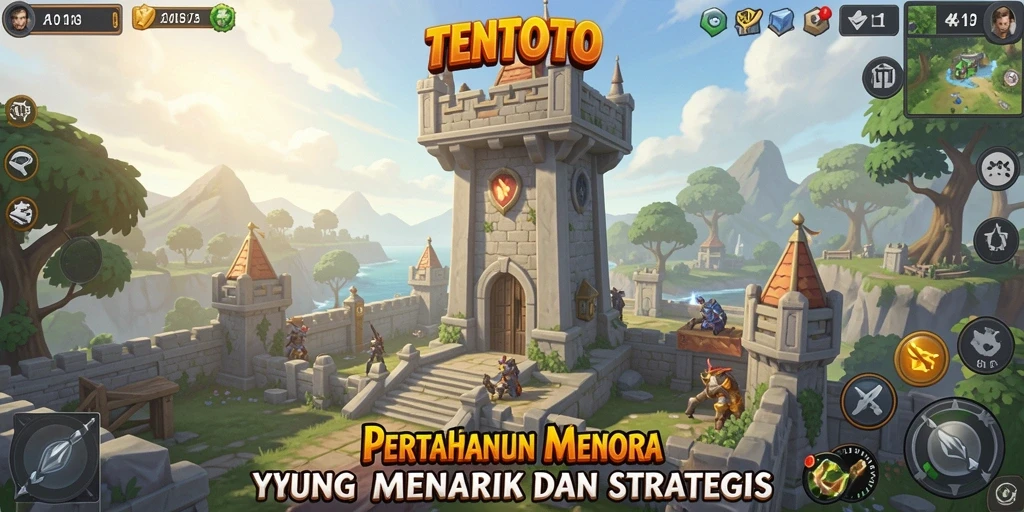 Tampilan gameplay menegangkan dalam TENTOTO dengan strategi Tower Defense.
