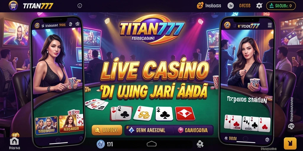 Tampilan gameplay Live Casino yang mendebarkan dari TITAN777.