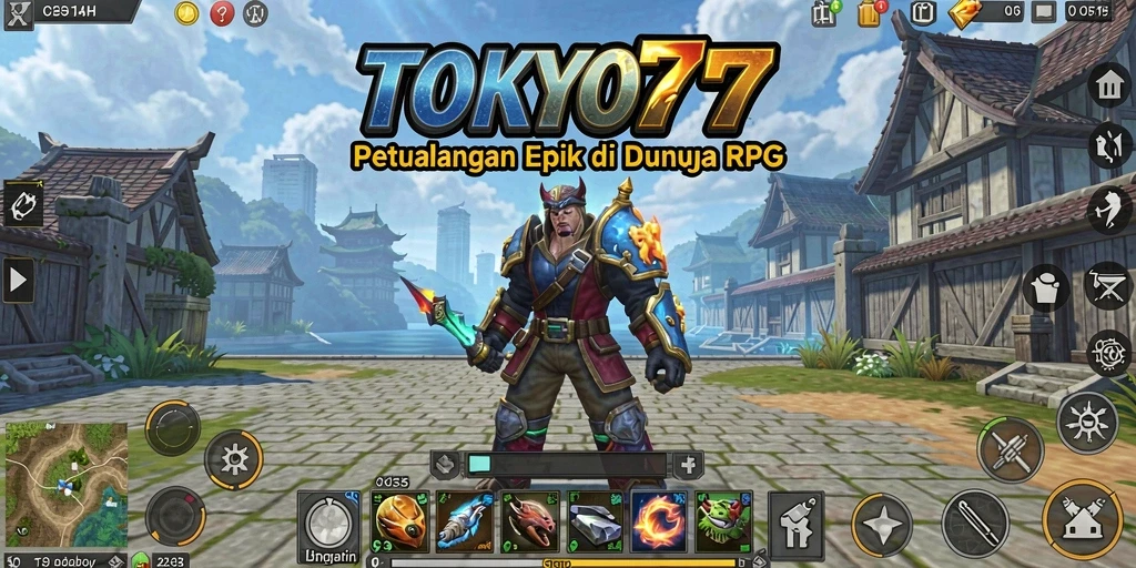 Gameplay <strong>TOKYO77</strong> menampilkan pertarungan RPG yang dinamis dan interaktif.