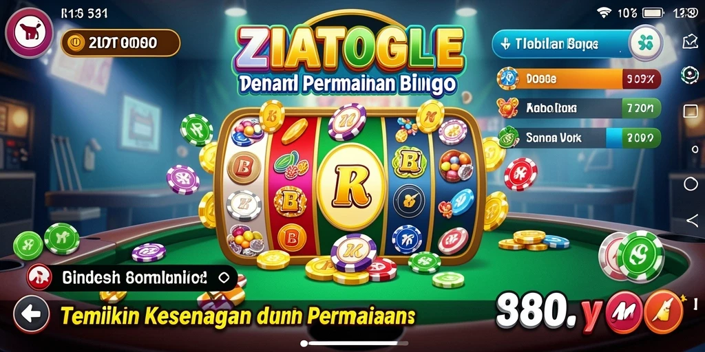 Tampilan gameplay seru dalam aplikasi ZIATOGEL Bingo.